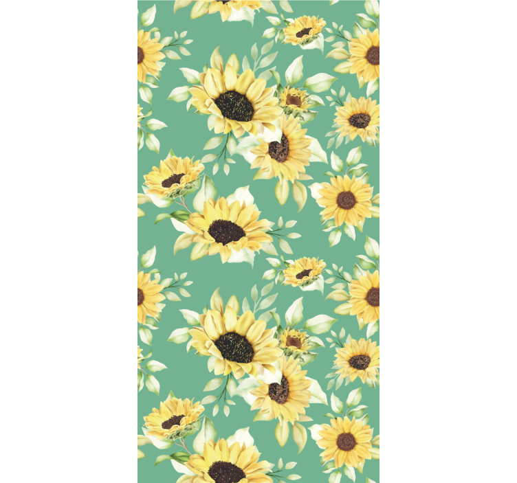 Papier peint floral fleurs de tournesol - TenStickers