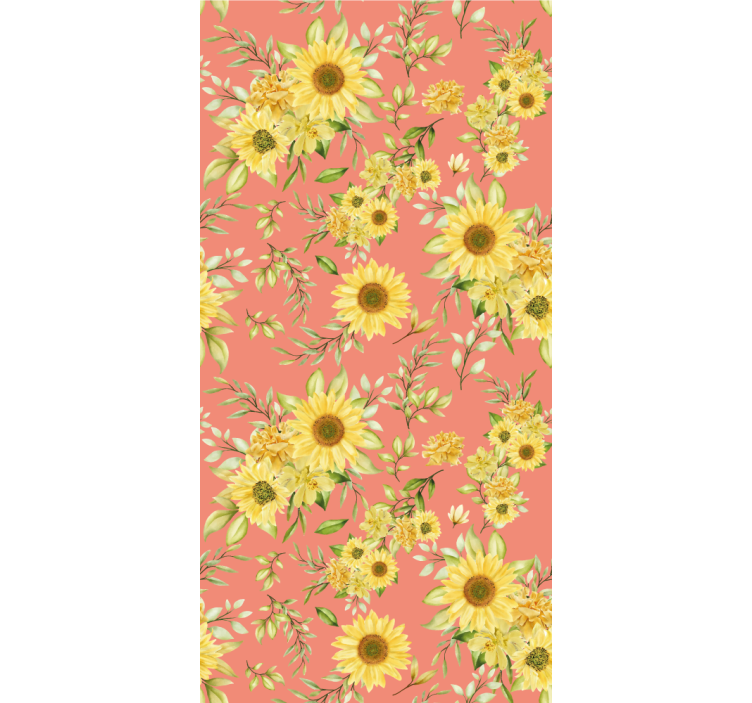 Papier peint floral fleurs de tournesol - TenStickers