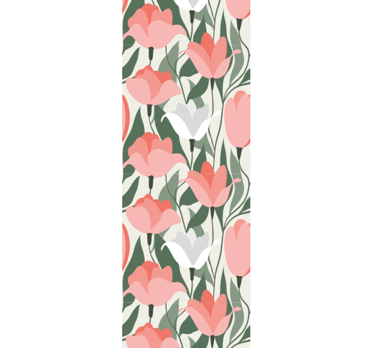 Papier peint floral motif de tulipe botanique - TenStickers