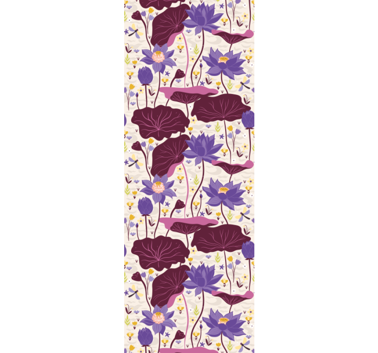 Papier peint fleur Fond beige fleurs - TenStickers