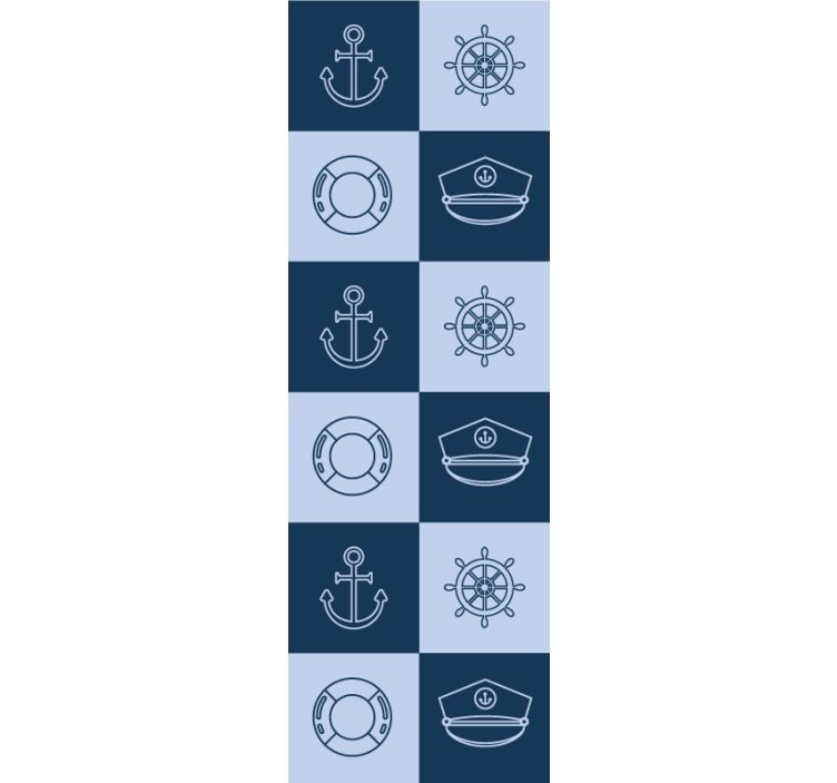 Papier peint carreaux de ciment motif de tuile nautique - TenStickers