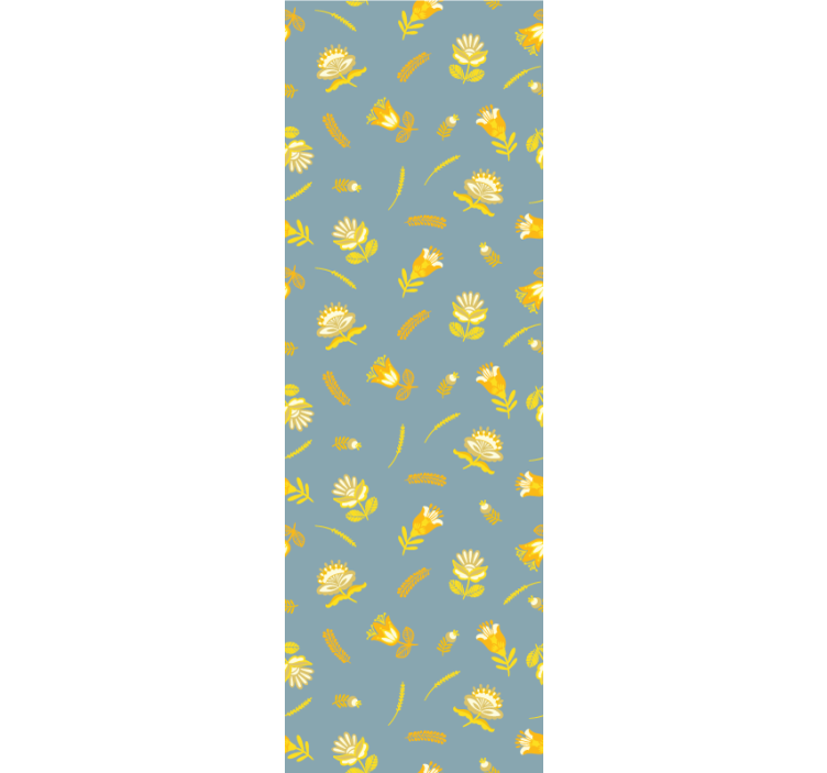 Papier peint fleur Symboles de fleurs polonaises jaunes - TenStickers