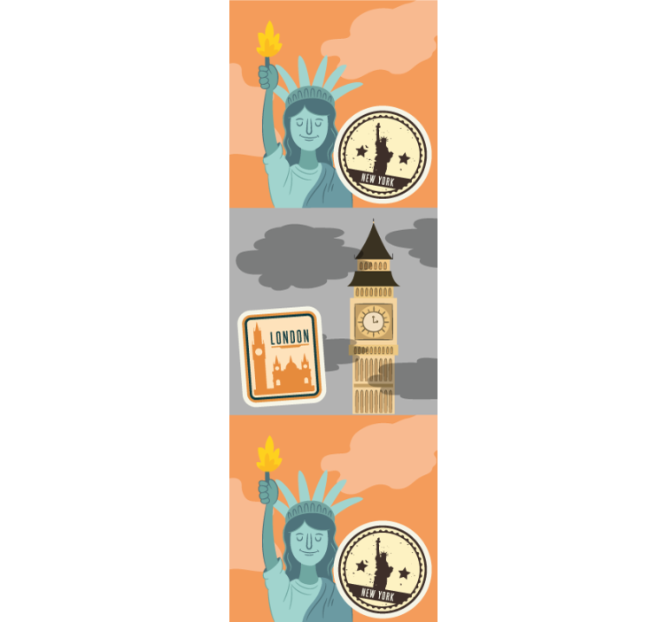 Papier peint New York monuments emblématiques de la ville - TenStickers