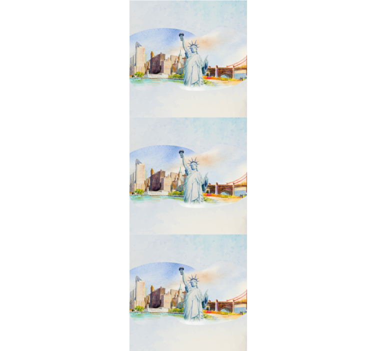 Papier peint New York collage de monuments urbains - TenStickers