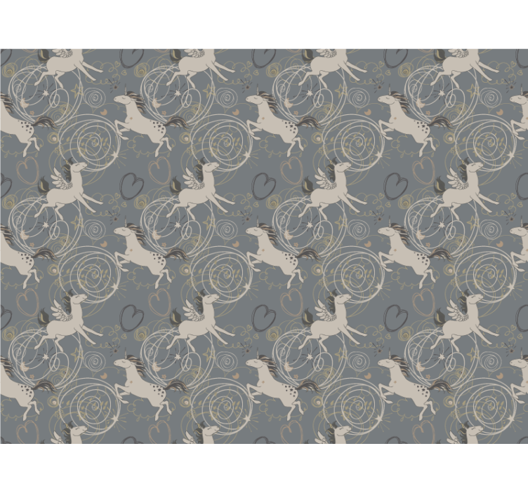 Papier peint enfant Licornes pégases sur fond sombre - TenStickers