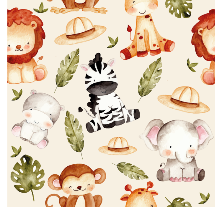 Papier peint animaux amis des bêtes de safari - TenStickers