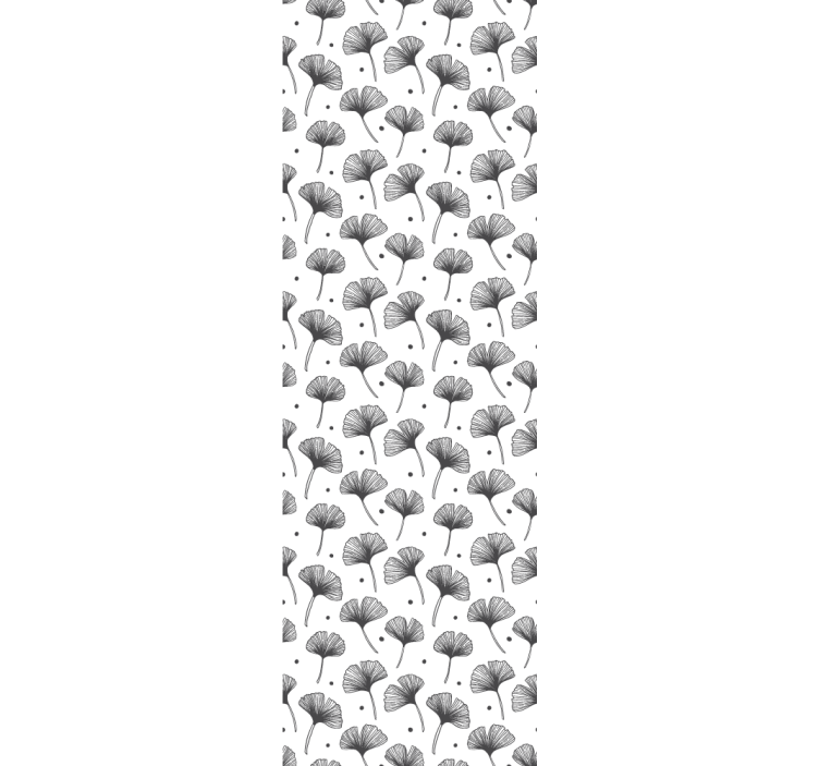 Papier peint classique Feuilles de ginkgo  blanc - TenStickers