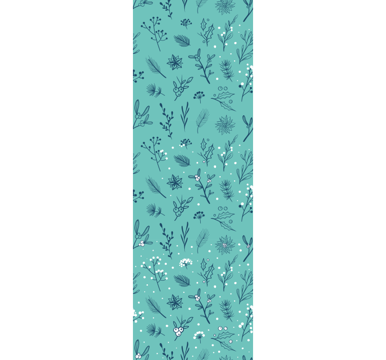 Papier peint Noël botanique festif - TenStickers