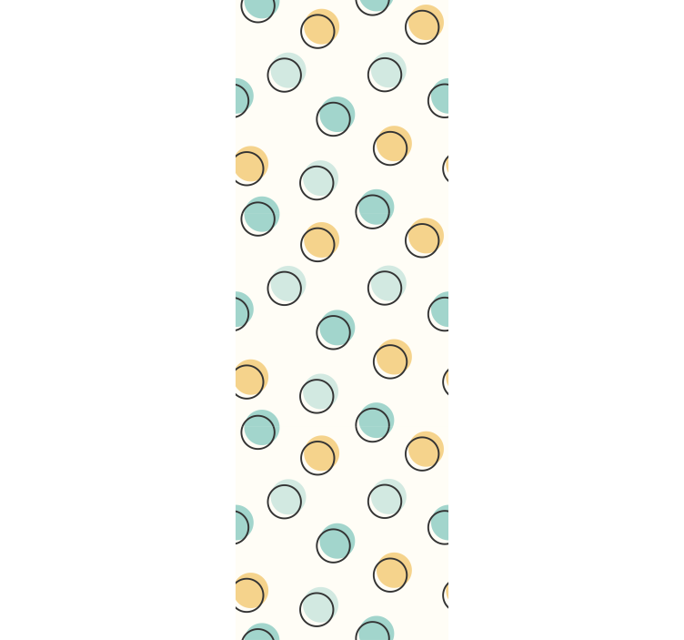 Papier peint rond Pois beige et bleu - TenStickers