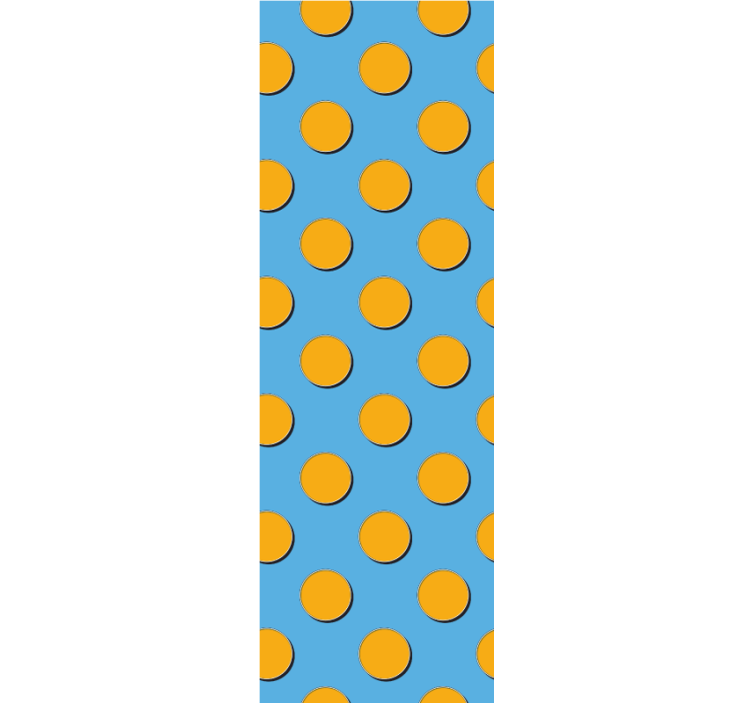 Papier peint cercles points orange sur fond bleu - TenStickers