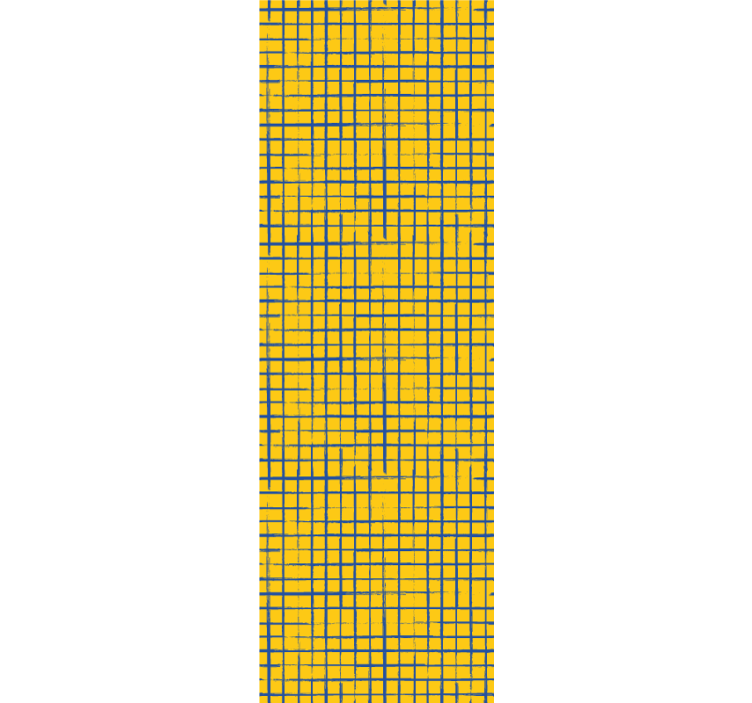 Papier peint chambre ado  moderne de grille bleue et jaune - TenStickers
