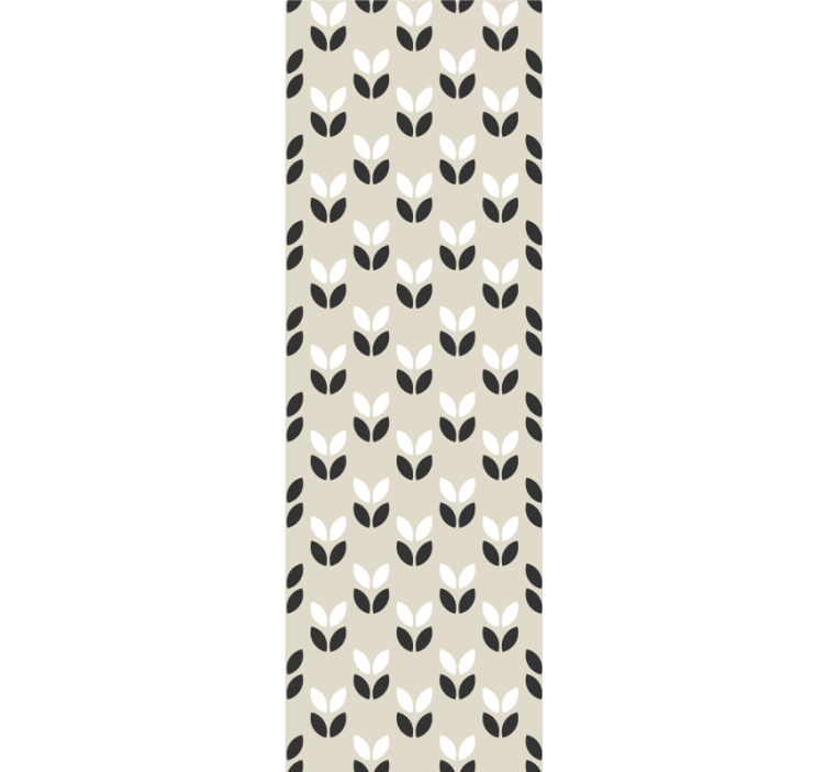 Papier peint formes géometriques motif de feuille symétrique - TenStickers