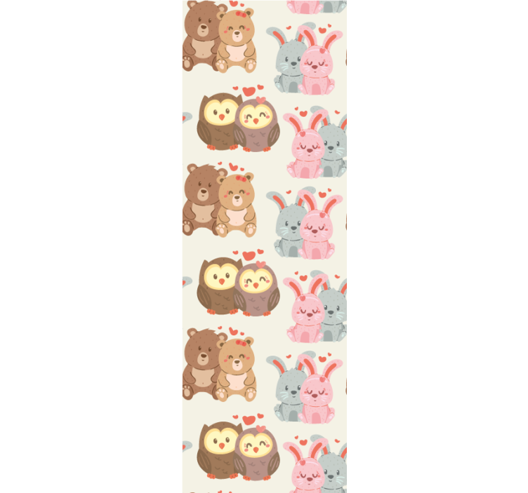Papier peint jungle Ours chouette lapin belle - TenStickers