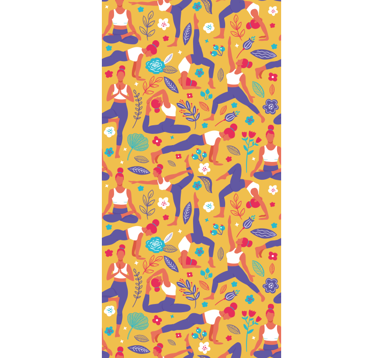 Papier peint art modèle de poses de yoga - TenStickers