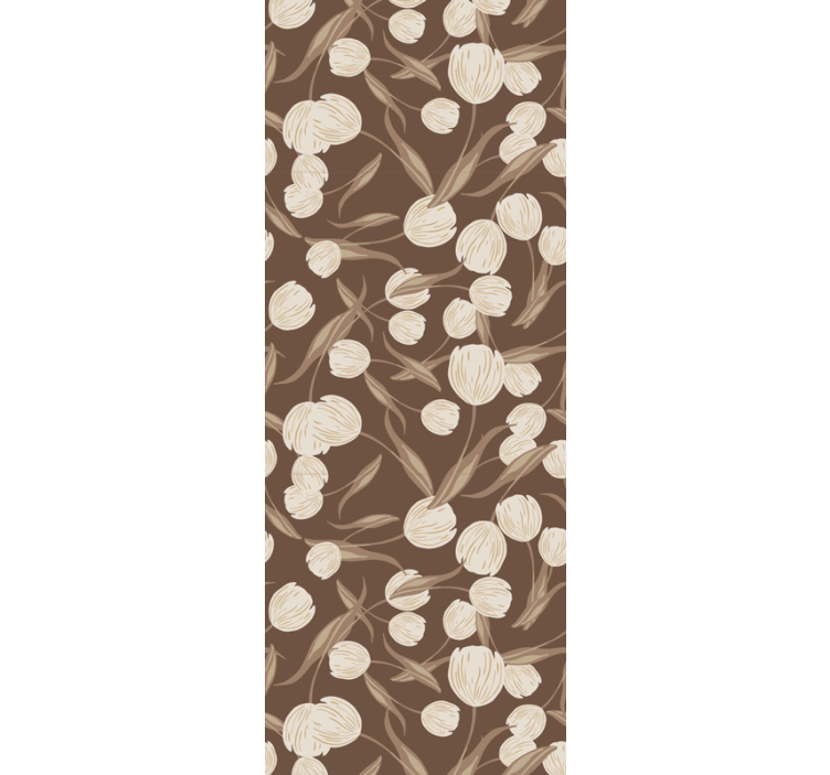 Papier peint floral motif brun floral - TenStickers