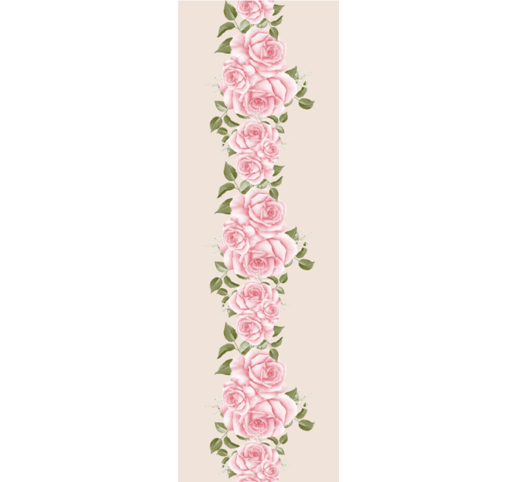 Papier peint fleur  rose vintage - TenStickers