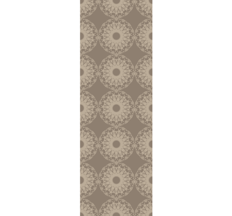 Papier peint ornemental motif circulaire beige complexe - TenStickers