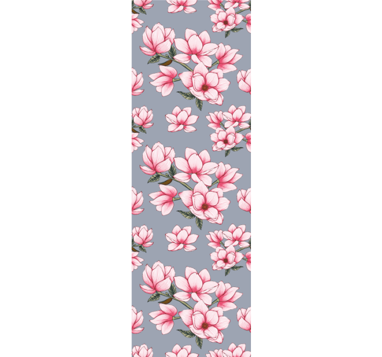 Papier peint floral motif rose magnolia - TenStickers