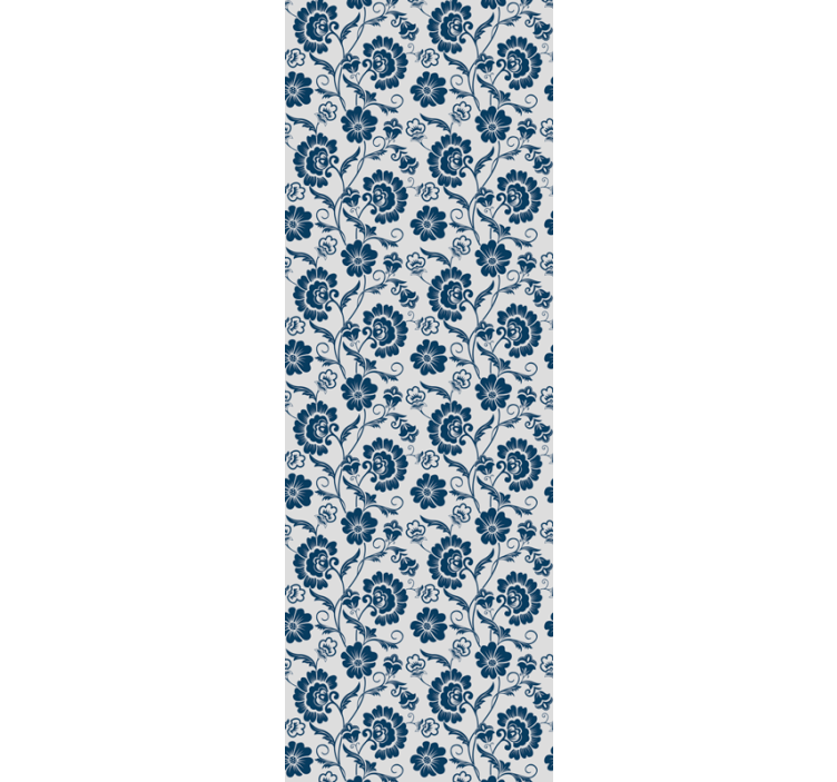 Papier peint fleuri Fleurs gris bleu - TenStickers