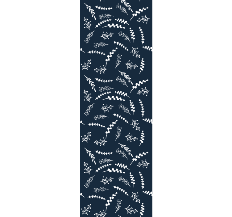 Papier peint motif de fleurs indigo et blanc - TenStickers