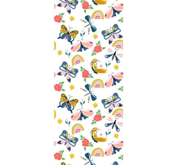 Papier peint papillons motif de nature fantaisiste - TenStickers