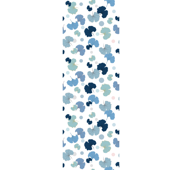 Papier peint feuillage motif de nuances bleues - TenStickers