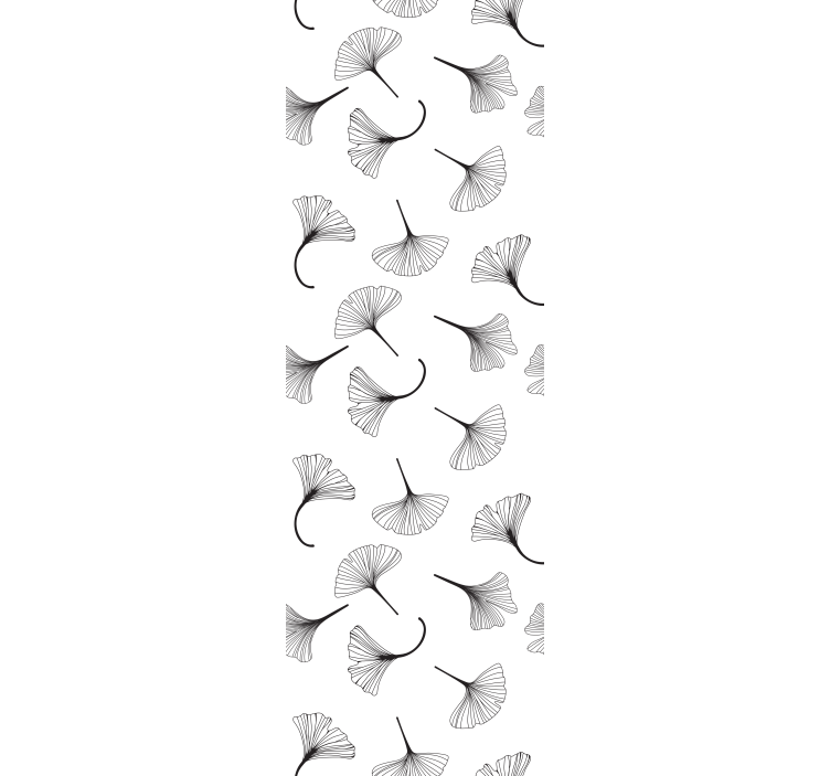 Papier peint moderne Feuilles de ginkgo  noir - TenStickers