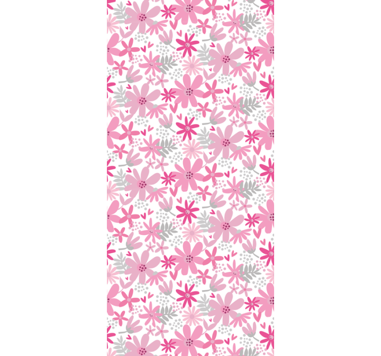 Papier peint floral motifs roses - TenStickers