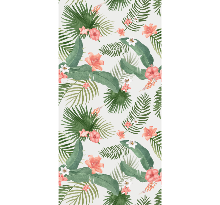 Papier peint jungle motif de verdure florale - TenStickers