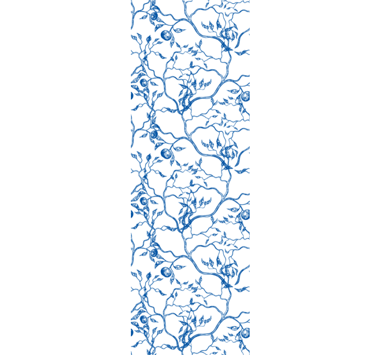 Papier peint feuillage motif de branches bleues - TenStickers