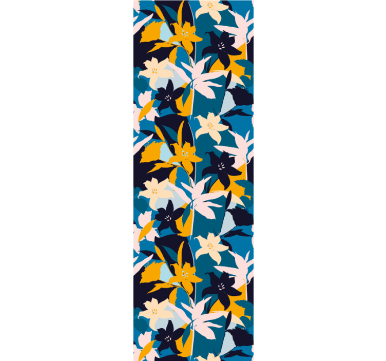 Papier peint fleur  floral de lys colorés - TenStickers
