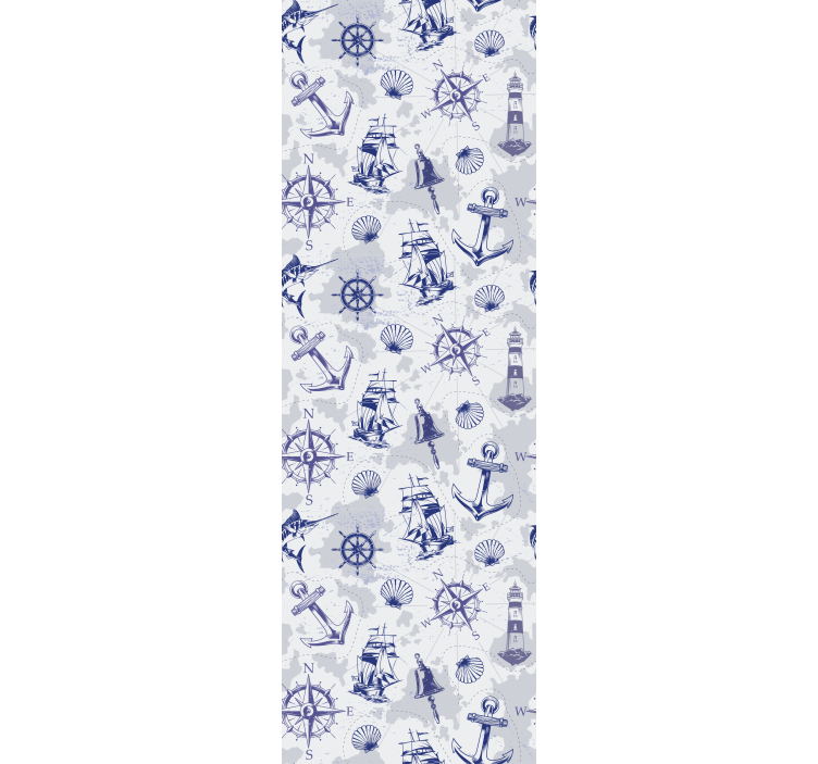Papier peint enfant Boussole et modèle de voilier - TenStickers