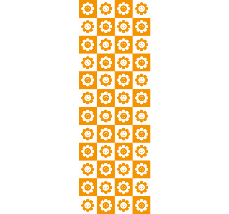 Papier peint fleuri motif de fleur souriante - TenStickers