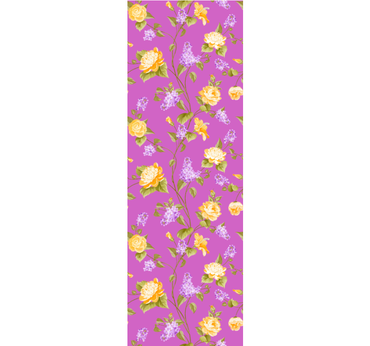 Papier peint fleuri motif rose délicat - TenStickers