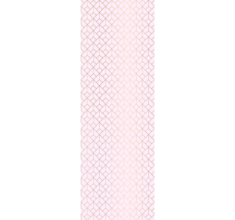 Papier peint salon Rose avec  ragulaire de lignes dorées - TenStickers