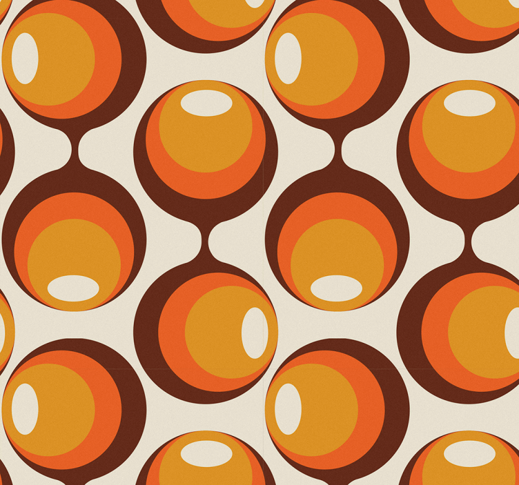 Papier peint vintage motif formes semi oblongues 70's - TenStickers