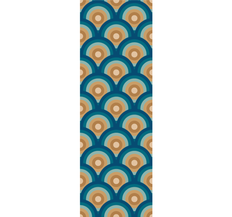 Papier peint vintage cercles des années 60 - TenStickers