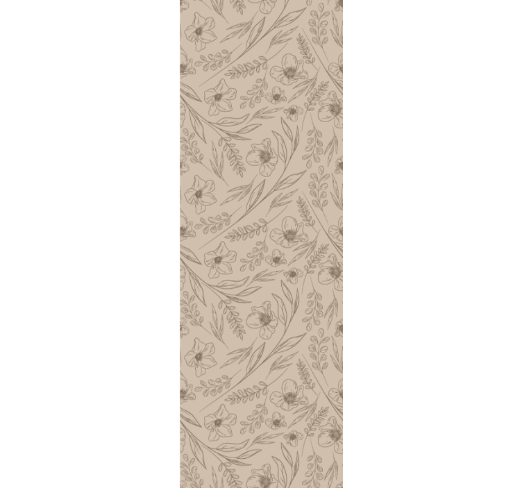 Papier peint floral taupe fleuri - TenStickers