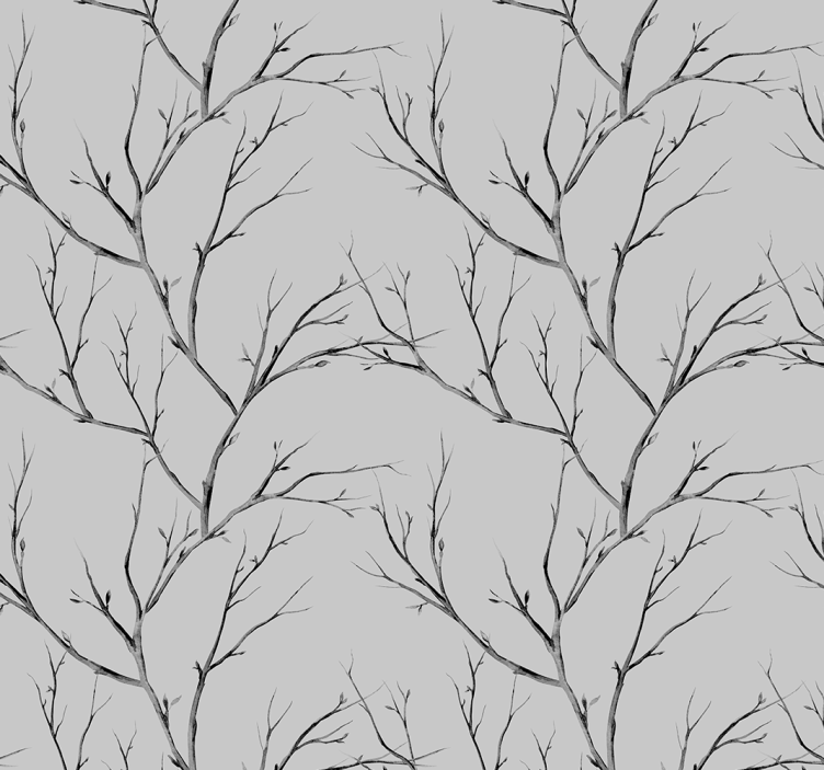 Papier peint tête de lit beaux arbres gris - TenStickers
