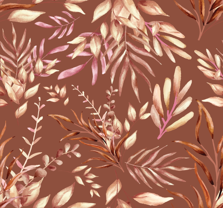 Papier peint terracotta plantes tropicales - TenStickers