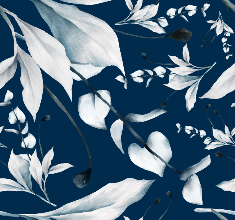 Papier peint Navy UK feuilles blanches - TenStickers