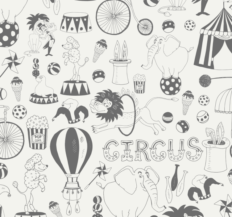 Papier peint chambre enfant motif de cirque - TenStickers