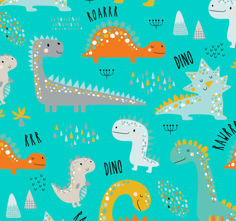 papier peint dinosaures délice de dinosaure - TenStickers
