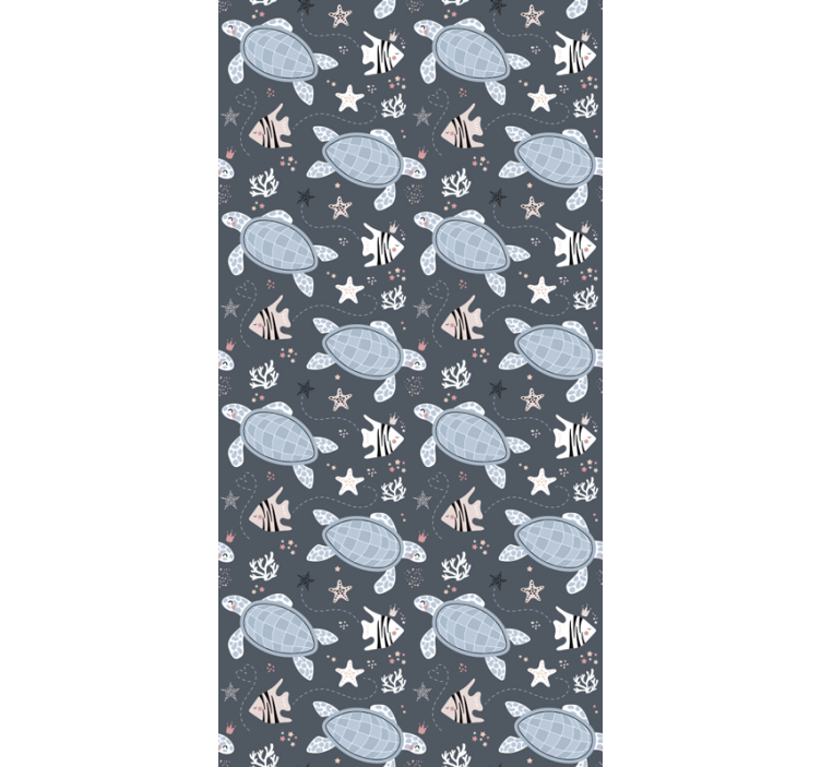 Papier peint enfant Tortues et poissons de mer - TenStickers