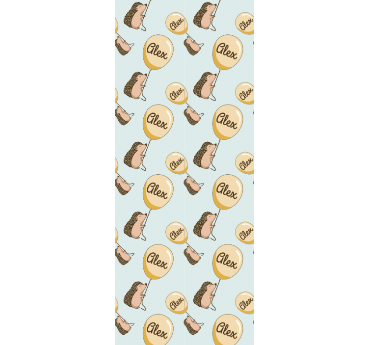 Porc-épic avec ballon avec nom - TenStickers