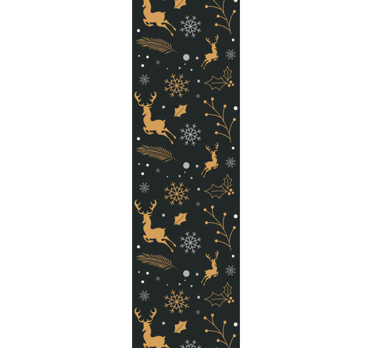 Papier peint Noël motif de renne doré - TenStickers