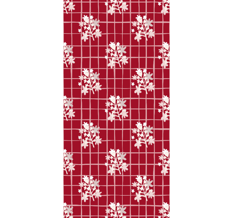 Papier peint fleuri motif de mosaïque de fleurs - TenStickers