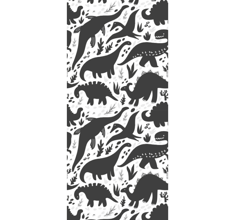 Papier peint animaux  noir de dinosaure - TenStickers