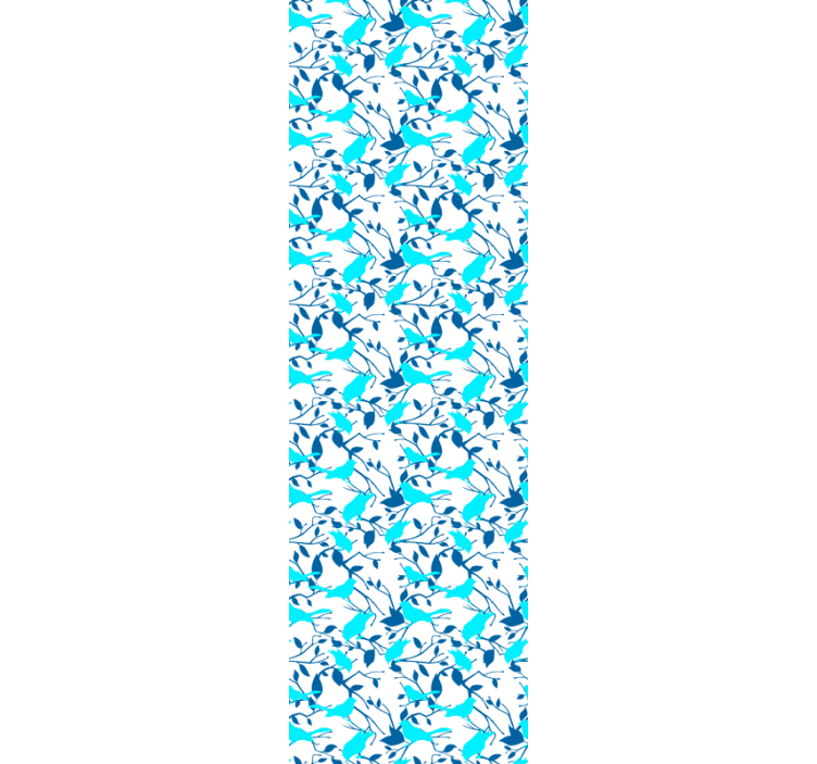 Papier peint feuillage motif de silhouette d'oiseau - TenStickers