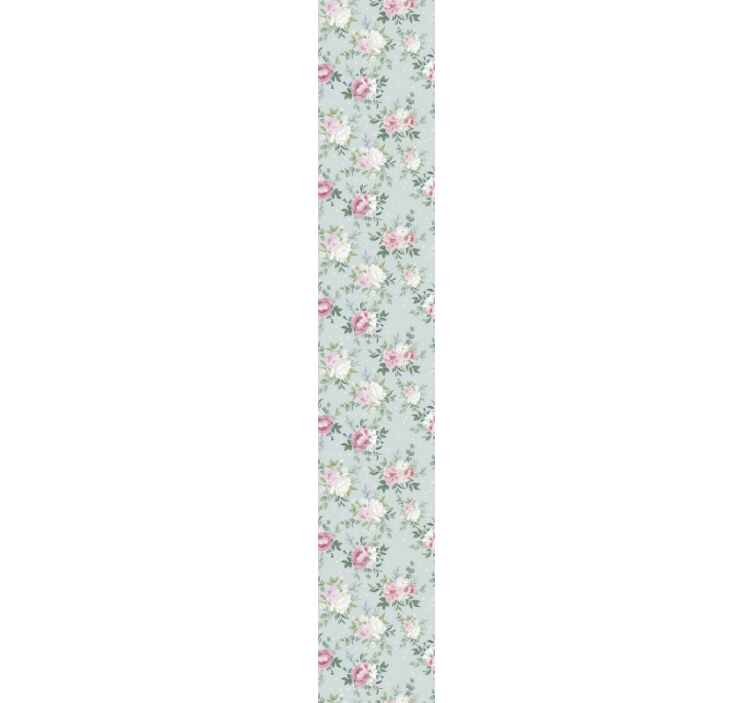Papier peint fleur Floral bleu et rose - TenStickers